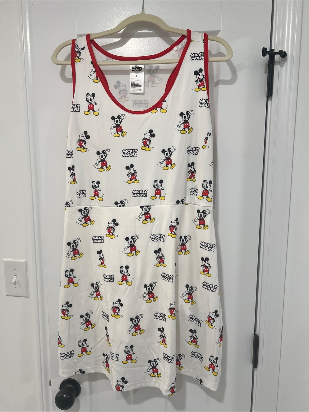 Disney Cream Tank Dress with Red Trim and Yellow Accents
